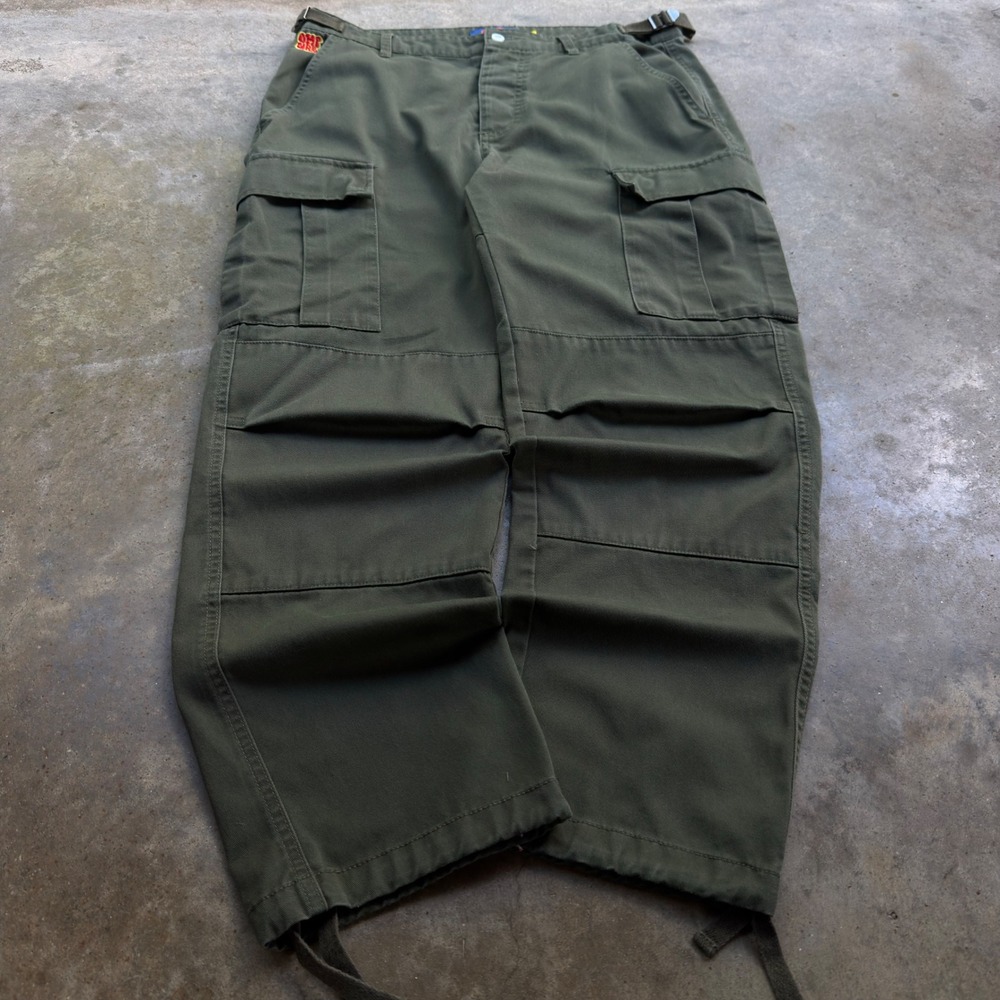 Vintage Y2K Empyre Cargo Pants Baggy Wide Leg Workwear Gorpcore Green 30x28 (g6)